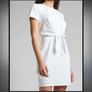 Express White Tie-Front Mini Dress